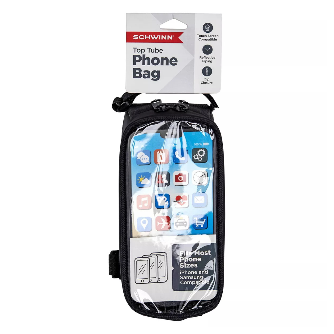 Schwinn Top Tube Phone & Storage Bike Bag (Black)