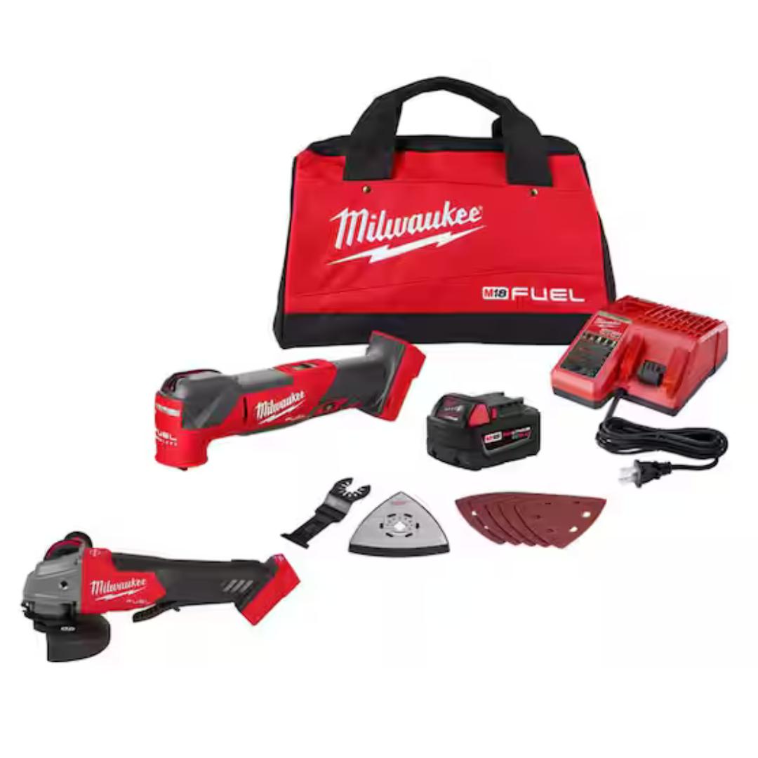 Milwaukee M18 FUEL 18V Brushless Oscillating Multi-Tool Kit W/ M18 FUEL Grinder