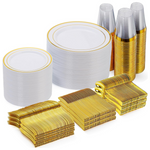 600-Pieces Plastic Disposable Dinnerware Set (Service For 100)