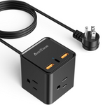 AnnTane 6-in-1 Cube Power Strip with USB-C & USB-A Ports