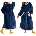 Bedsure Women's Wearable Cozy Long Hooded Blanket Hoodie