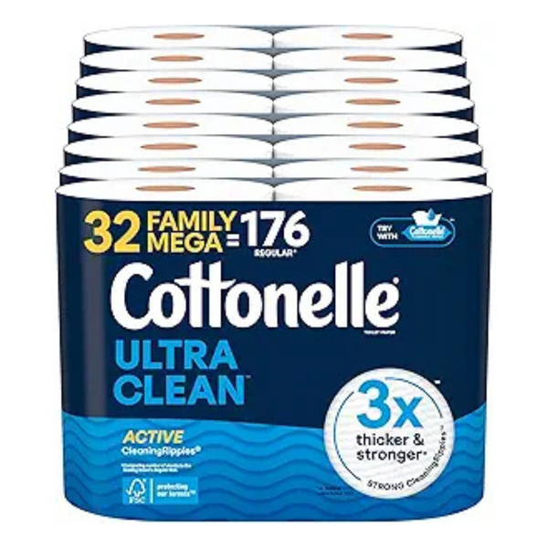 64-Count Cottonelle Family Mega Rolls Toilet Paper (Ultra Clean Or Ultra Comfort)