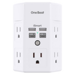 Wall Outlet Extender Surge Protector With 5-Outlets 4-USB Ports