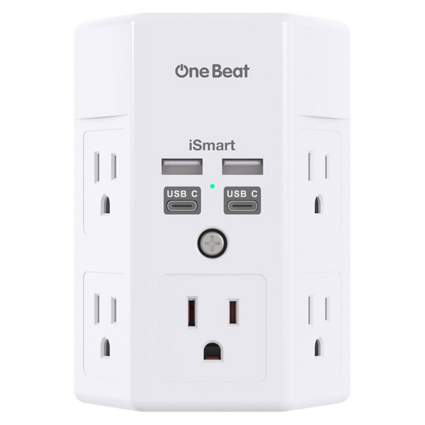 Wall Outlet Extender Surge Protector With 5-Outlets 4-USB Ports