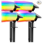 4-Pack 2-In-1 IP65 Waterproof Solar Landscape Spot Lights