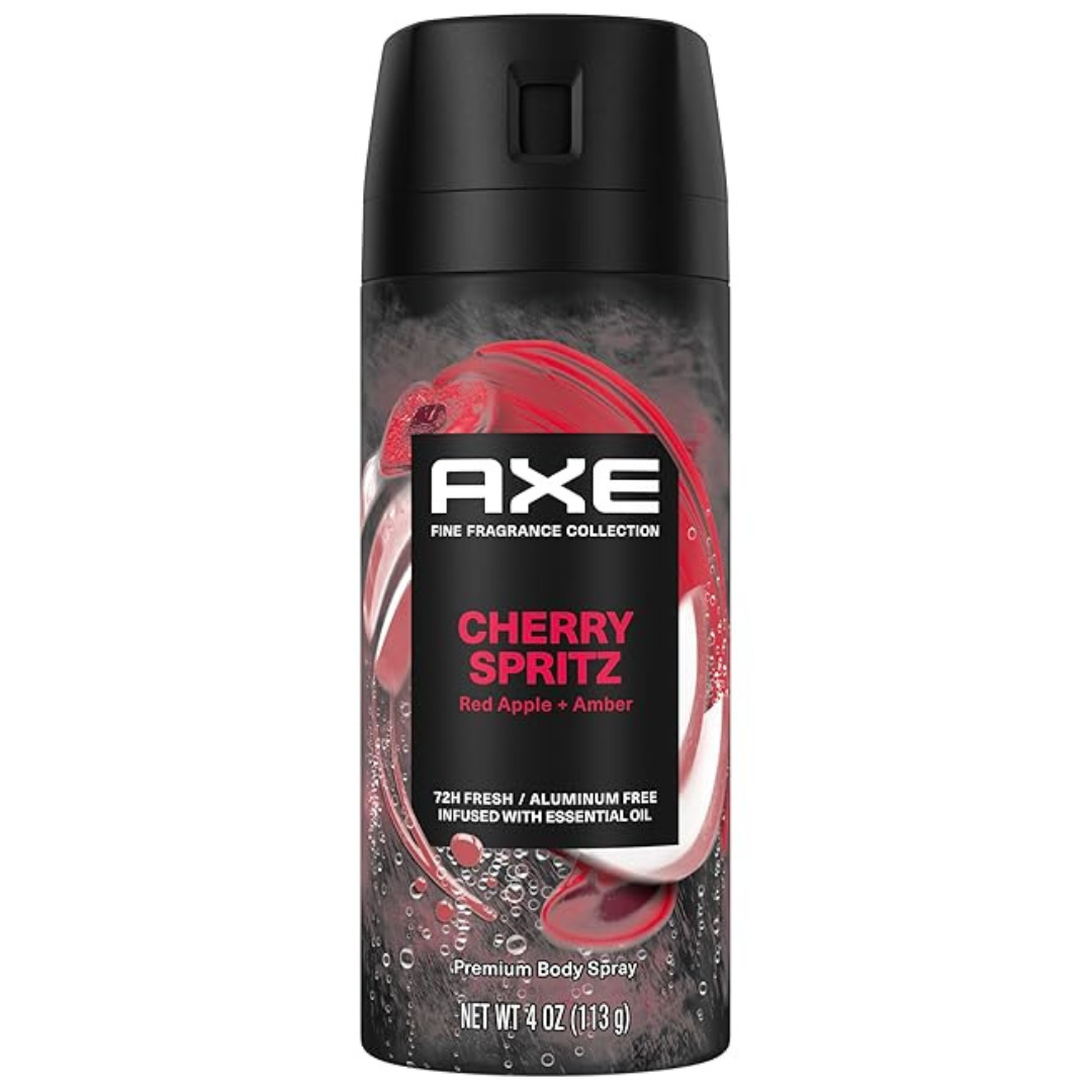 Axe Deodorant Body Spray Cherry Spritz Fine Fragrance Aluminum Free (4.0 Oz)