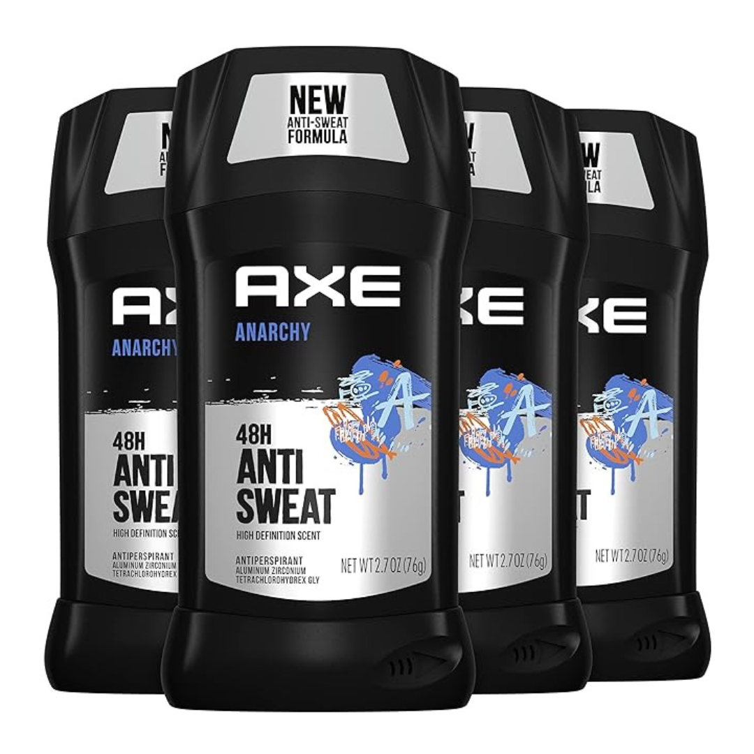 AXE Antiperspirant Stick For Men, Anarchy Dark Pomegranate And Sandalwood Men’s Deodorant (2.7oz 4 Count)