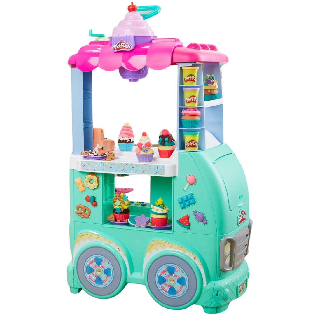 Play-Doh Kitchen Creations Sweet Snacks Food Truck Toy Playset With 26 Tools And 12 Cans