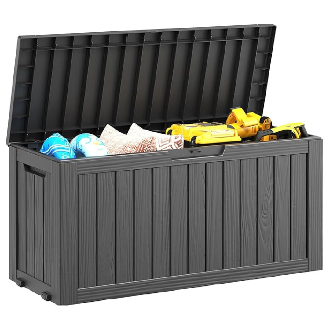 Nunu Lab 74 Gallon Outdoor Storage Large Resin Sturdy Deck Box