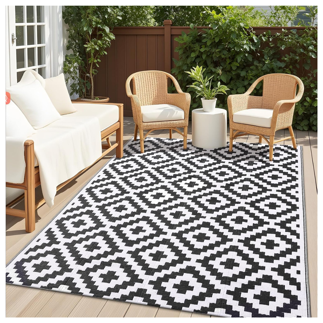 Olanly Waterproof 5' x 8' Outdoor Plastic Straw Rug