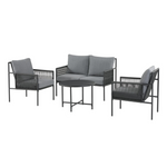 Mainstays Logan 4-Piece Outdoor Conversation Set (Dark Gray)