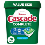 Cascade Complete Dishwasher Pods – Fresh Scent ActionPacs (78 Count)