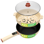 Nutrichef 4L Electric Frying Pan & 4L Steamer