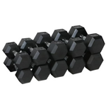 CAP 300lb Rubber Hex Dumbbell Set