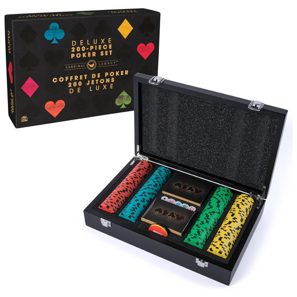 200-Piece Spin Master Deluxe Poker Set In Wooden Storage Case