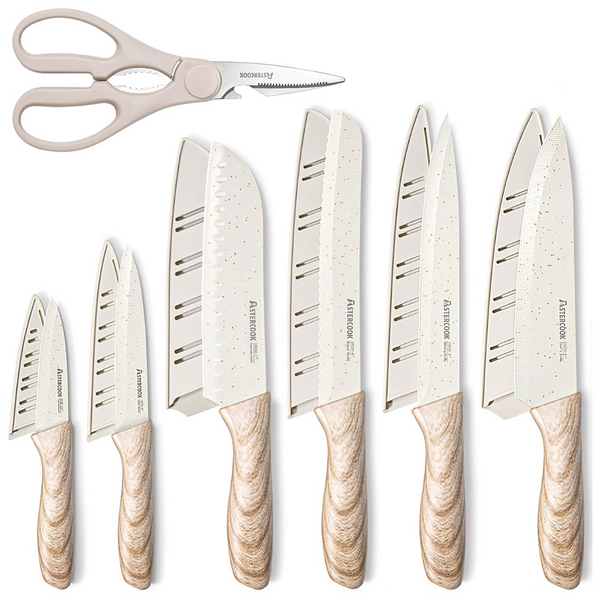 13-Piece Astercook Stainless Steel Chef Knife Sets With Ceramic Coating
