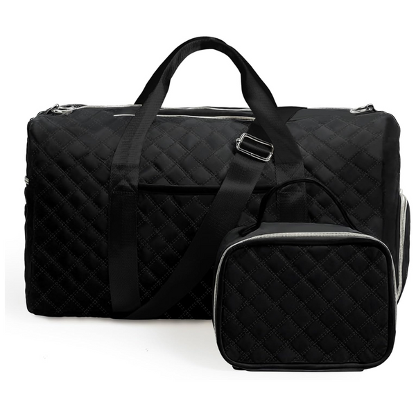 Duffle Bag With Shoe Compartment And Cosmetic Bag