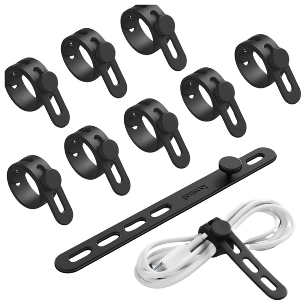 10-Pack Lamicall Silicone Cable Ties Cord Organizer Wrap