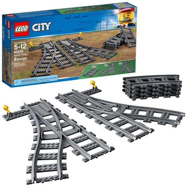 8-Piece LEGO City Trains Switch Tracks Building Toy Set (60238)