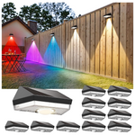 12-Pack RGB 7 Colors Changing Waterproof Solar Fence Lights