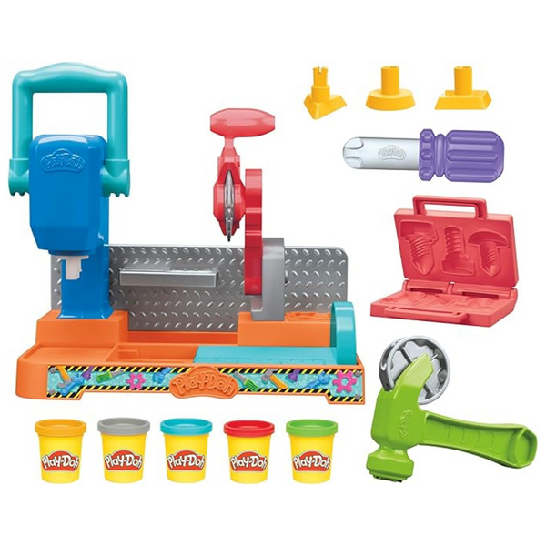 Play-Doh Stamp & Saw Tool Bench Playset Construction Toys