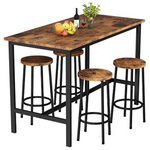Industrial Counter Height Pub Table With 4 Chairs