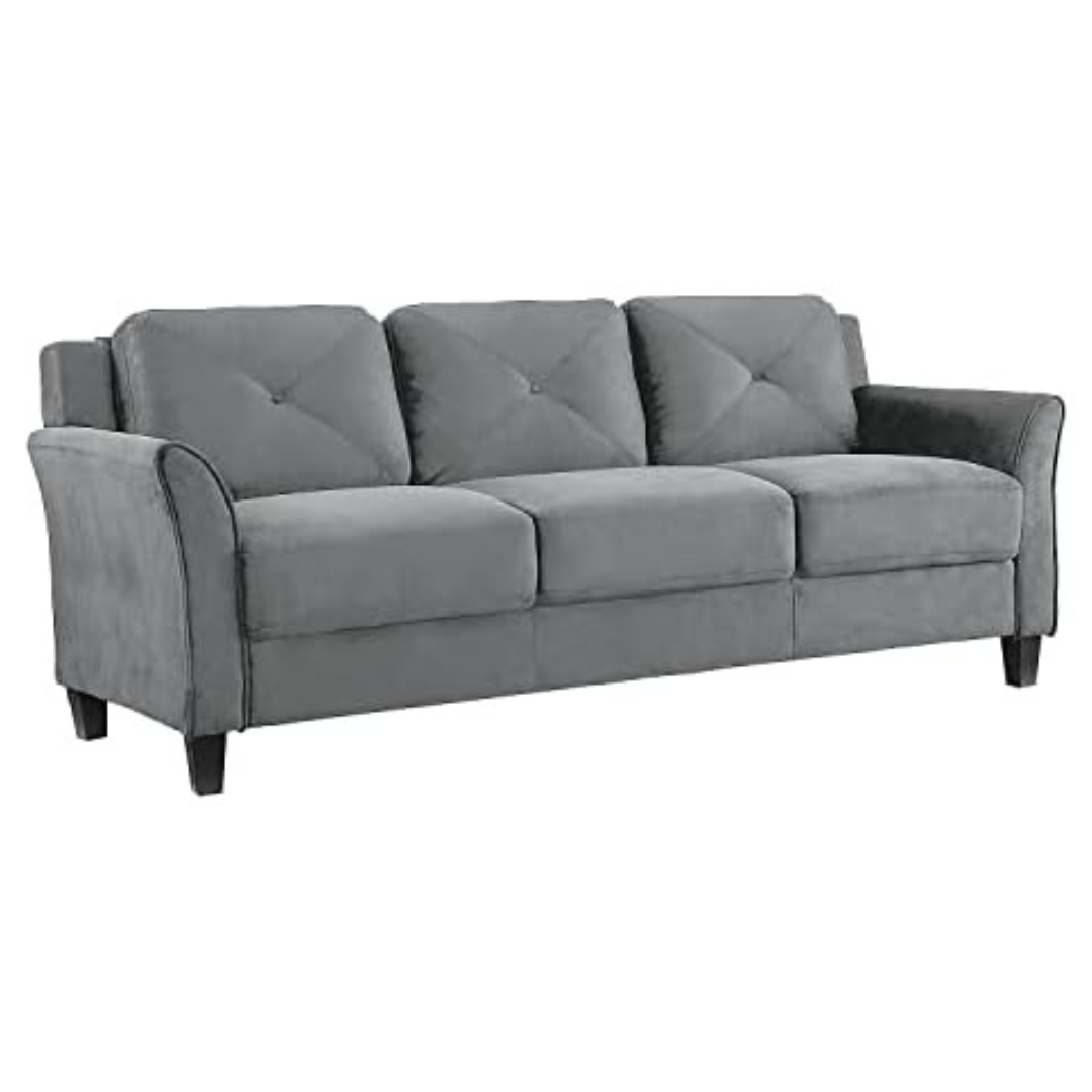 Lifestyle Solutions Collection Grayson Micro-Fabric Sofa (Dark Grey)