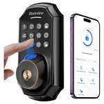 Smart Bluetooth Keyless Fingerprint Keypad Door Lock W/ Lever Handle Set