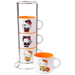 4-Pack 3-Oz Sanrio Hello Kitty Ceramic Espresso Set with Rack