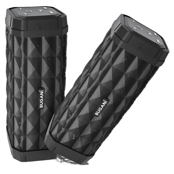 2-Pack Bugani Waterproof Portable Outdoor Bluetooth Speakers