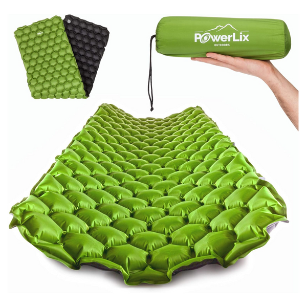 Powerlix Ultralight Sleeping Camping Pad With Inflating Bag