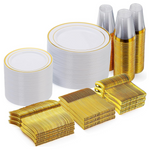 600-Pieces Plastic Disposable Dinnerware Set (Service For 100)