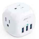 Anker 321 20W Outlet Extender w/3 Outlets, 2 USB-A & 1 USB-C Ports