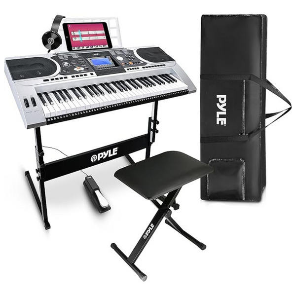 Pyle Piano With Case, Keyboard Stand, Sustain Pedal & Headset
