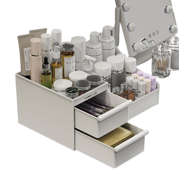 DancesCat Countertop Makeup Organizer With Drawers (White)