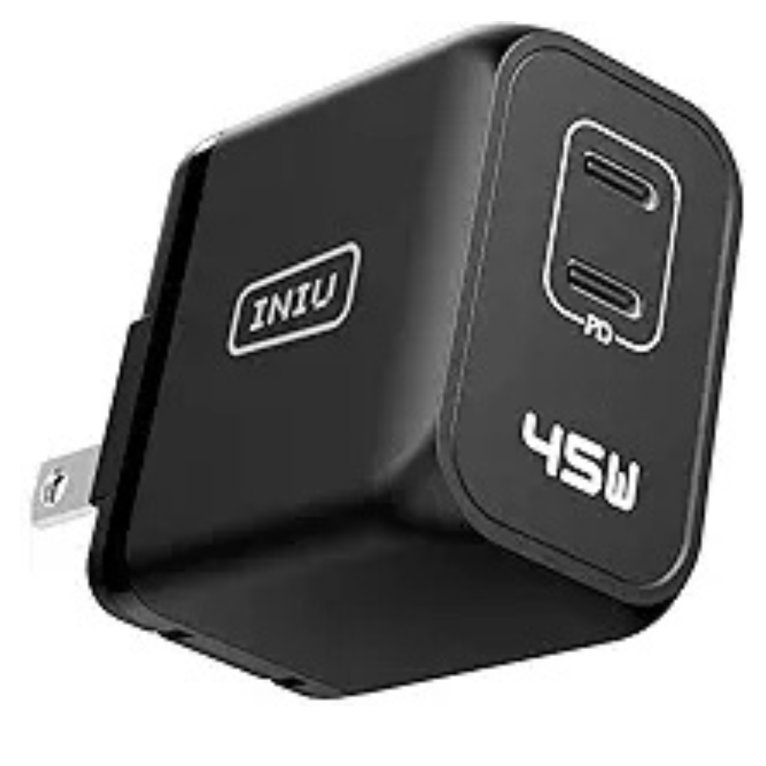 45W INIU GaN PD Dual USB-C Ports Wall Charger Adapter