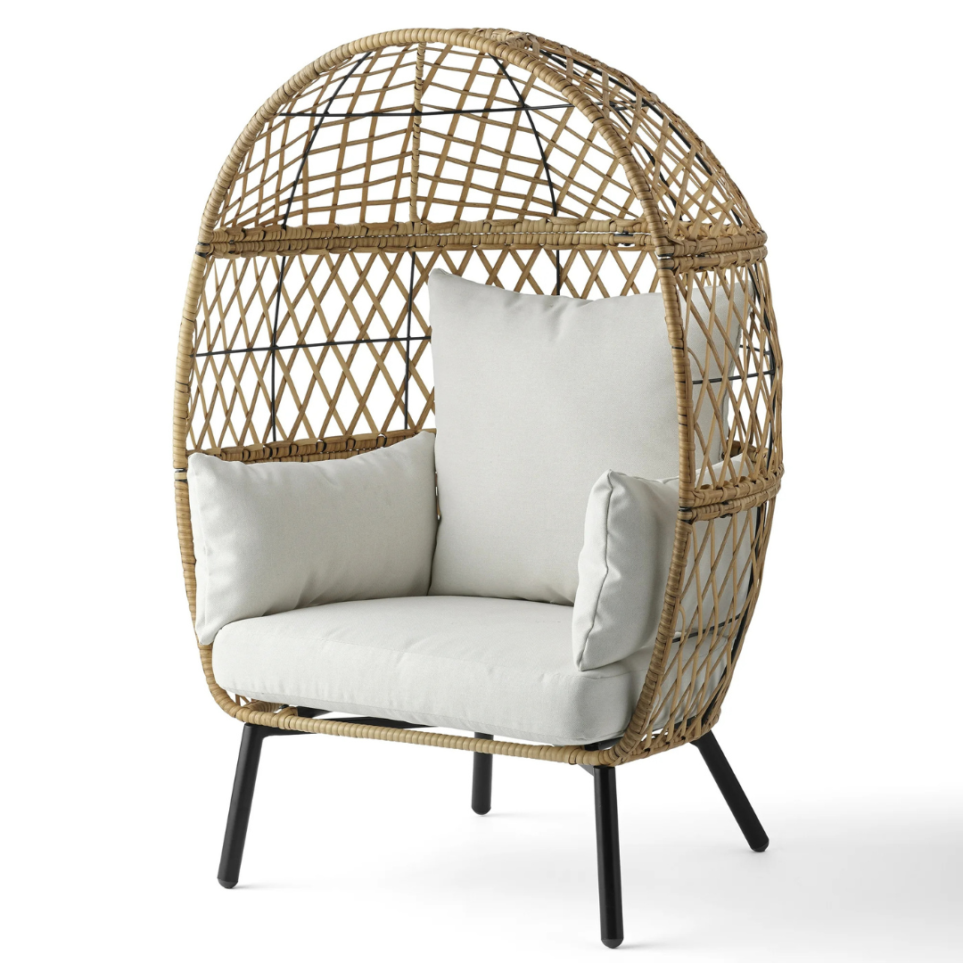Better Homes & Gardens Ventura Boho Outdoor Wicker Stationary Kid's Egg Chair