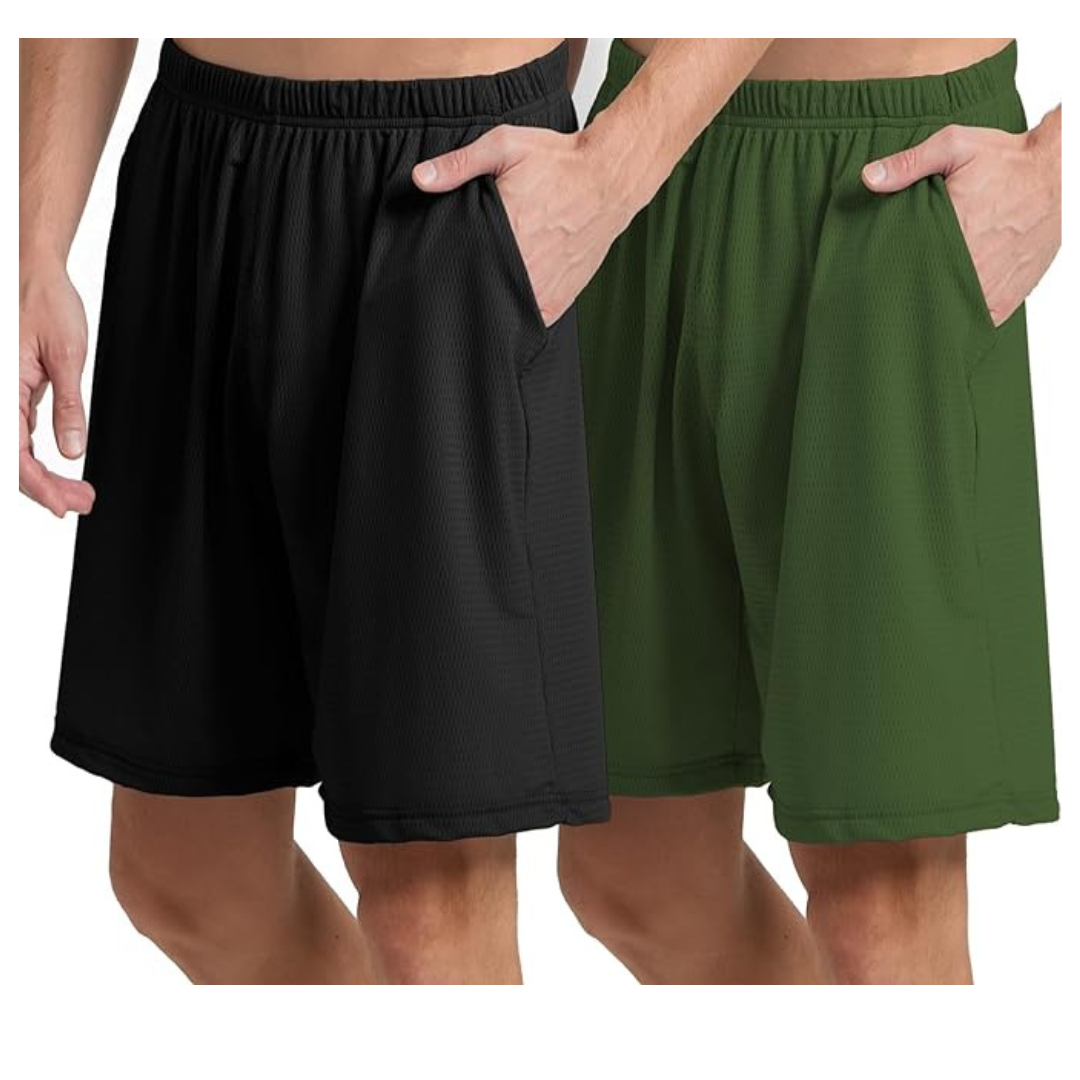 2-Pack Men's Quick Dry Athletic Running Shorts