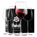 4-Pack Paksh 18 Oz Novelty Italian Red Wine Glasses