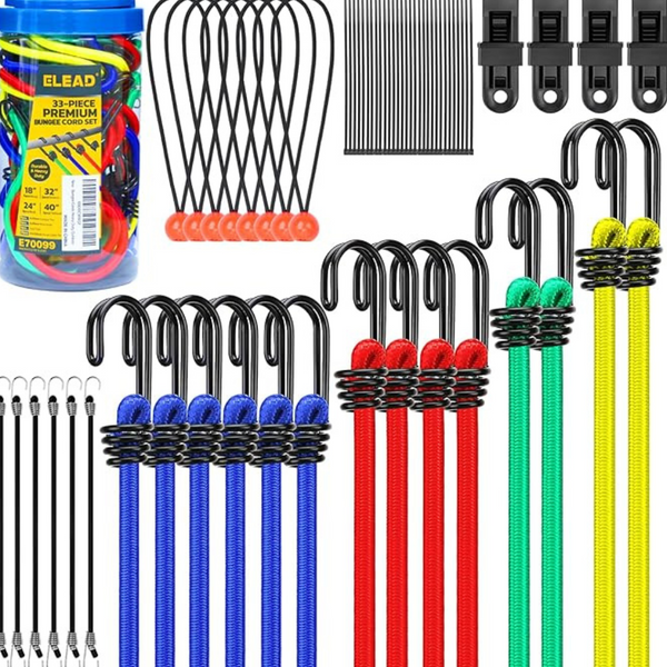 Elead 33-Piece Premium Bungee Cord Set