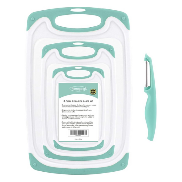 Set Of 4 Non-Slip Easy Grip Handle Plastic Chopping Board