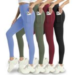 4-Pack Mlenhor Women's Leggings with Pockets (Various Colors)