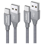 2-Pack 3.3-Ft Braided Fast Charge USB-A To USB-C Charging Cable