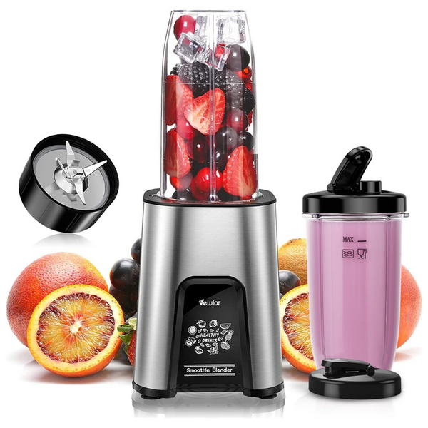Vewior 900W Personal Smoothie Blender With (2) 22-Oz To-Go Cups