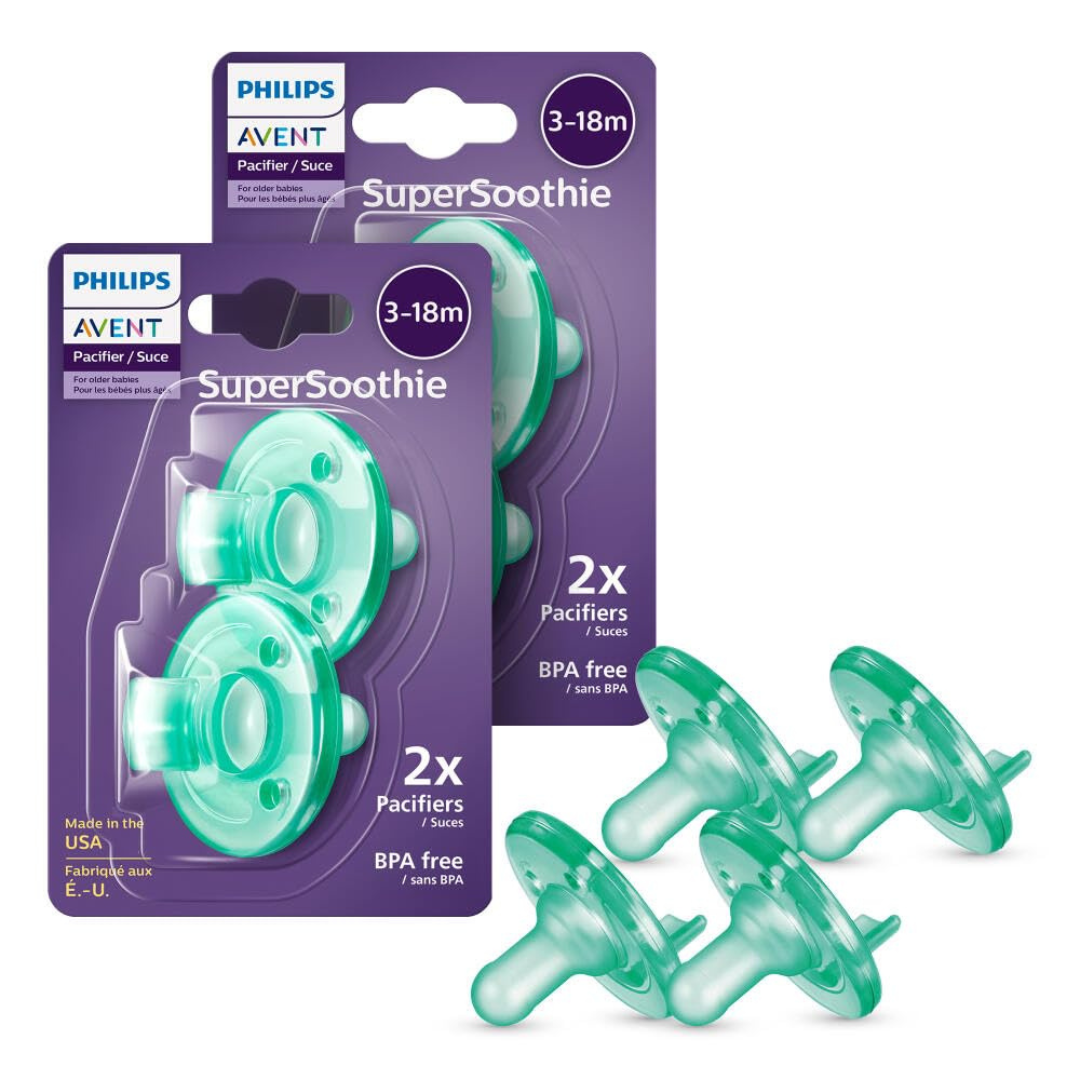 4-Pack Philips Avent Soothie 3-18 Month Orthodontic Baby Pacifiers