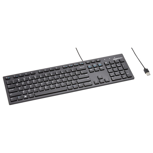 Amazon Basics Wired QWERTY Full-Sized Keyboard