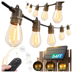 54ft (48+6) LED Waterproof Solar Powered Patio String Lights