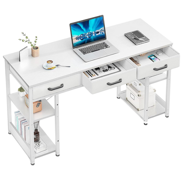 ODK Small 48" x 16" Computer Desk With Fabric Drawers