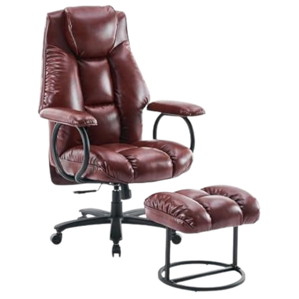 ATMILD Big And Tall High Back Executive Office Chair With Ottoman
