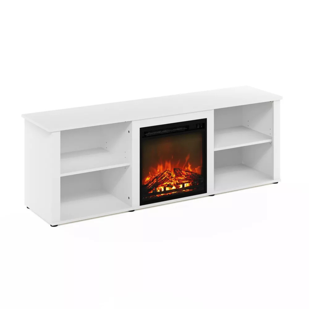 Furinno Classic 70" TV Stand With Fireplace
